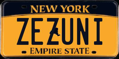 NY license plate ZEZUNI