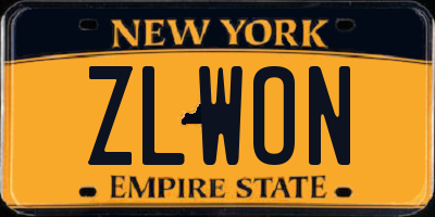 NY license plate ZLWON