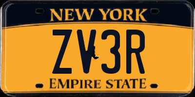 NY license plate ZV3R