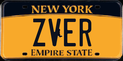 NY license plate ZVER