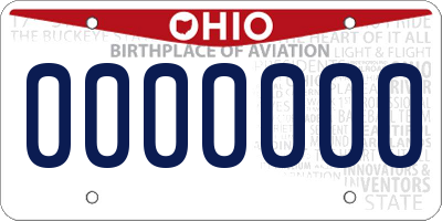 OH license plate 0000000