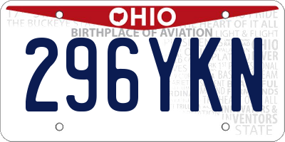 OH license plate 296YKN