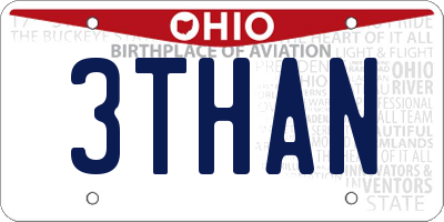 OH license plate 3THAN