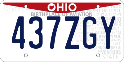 OH license plate 437ZGY