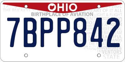 OH license plate 7BPP842