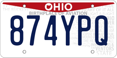 OH license plate 874YPQ