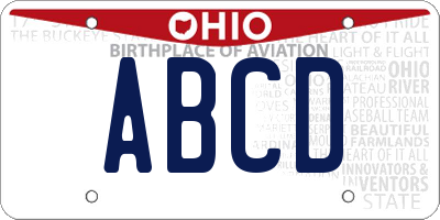 OH license plate ABCD