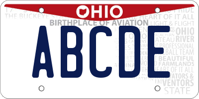 OH license plate ABCDE