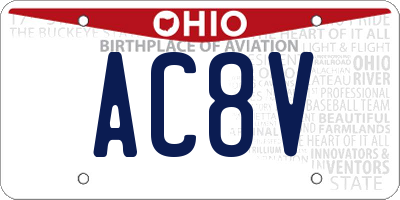 OH license plate AC8V