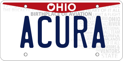 OH license plate ACURA