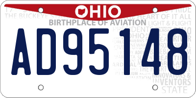 OH license plate AD95148