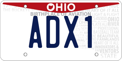 OH license plate ADX1