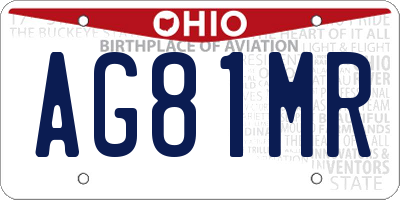 OH license plate AG81MR