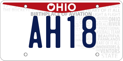 OH license plate AH18