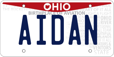 OH license plate AIDAN