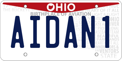 OH license plate AIDAN1