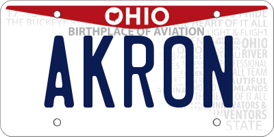 OH license plate AKRON