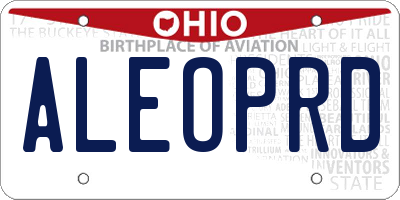 OH license plate ALEOPRD