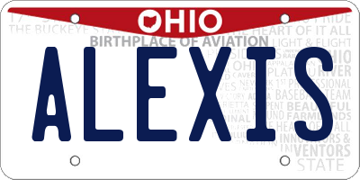 OH license plate ALEXIS