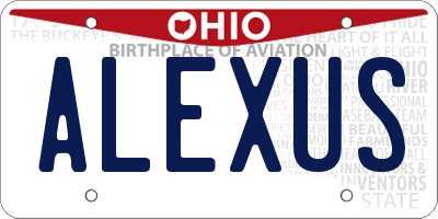 OH license plate ALEXUS