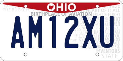 OH license plate AM12XU