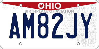 OH license plate AM82JY