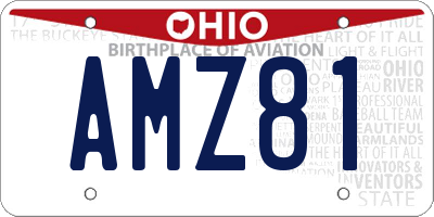 OH license plate AMZ81