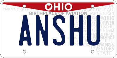 OH license plate ANSHU