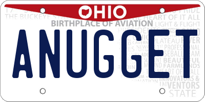 OH license plate ANUGGET