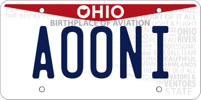 OH license plate AOONI