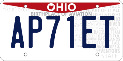 OH license plate AP71ET