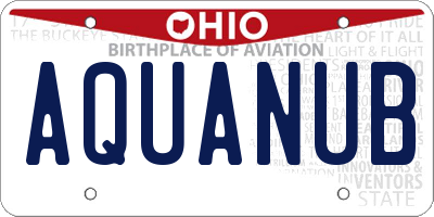 OH license plate AQUANUB