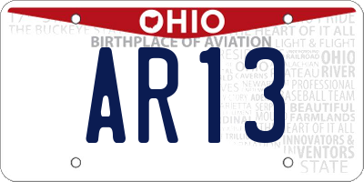 OH license plate AR13