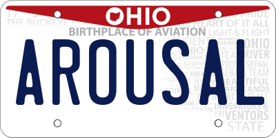 OH license plate AROUSAL