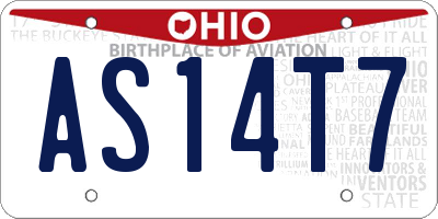 OH license plate AS14T7