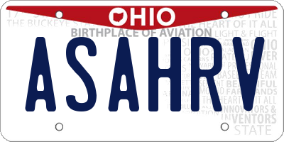 OH license plate ASAHRV