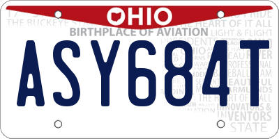 OH license plate ASY684T