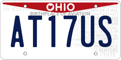 OH license plate AT17US