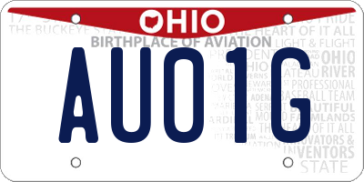 OH license plate AU01G