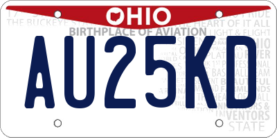 OH license plate AU25KD