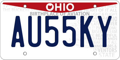 OH license plate AU55KY