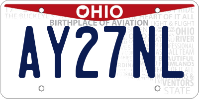 OH license plate AY27NL