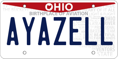 OH license plate AYAZELL