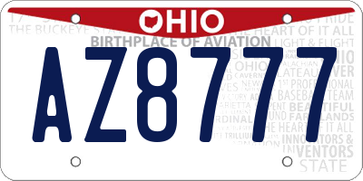 OH license plate AZ8777