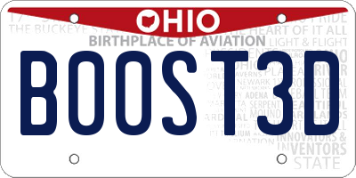 OH license plate B00ST3D