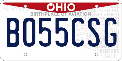 OH license plate B055CSG