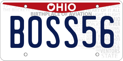 OH license plate B0SS56