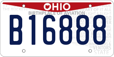 OH license plate B16888