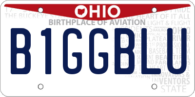 OH license plate B1GGBLU