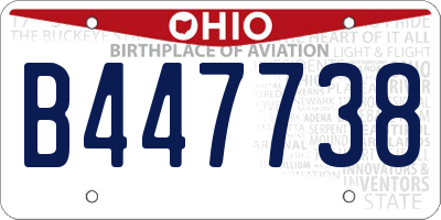 OH license plate B447738